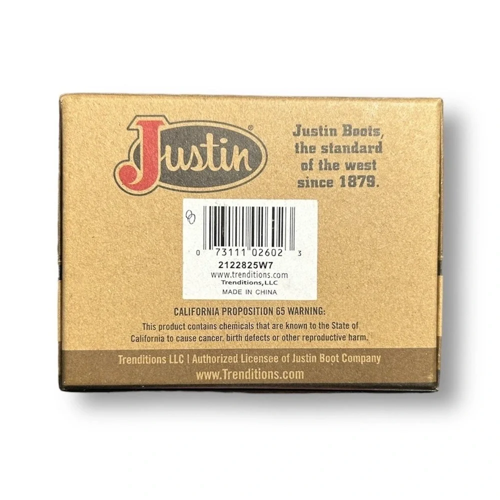 New Justin Brown Leather Card‎ Wallet RFID Bifold Logo Embossed Western Rodeo